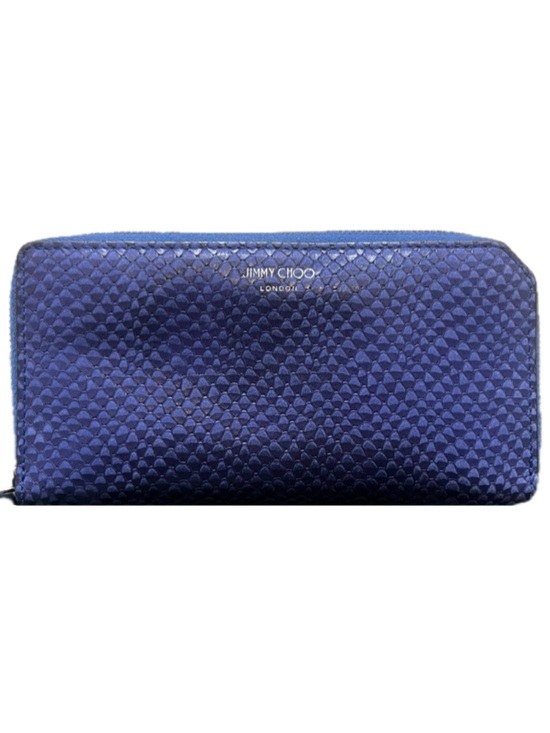 Jimmy Choo Handbags - Jimmy Choo Blue Snake Embossed Continental Wallet